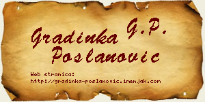 Gradinka Poslanović vizit kartica